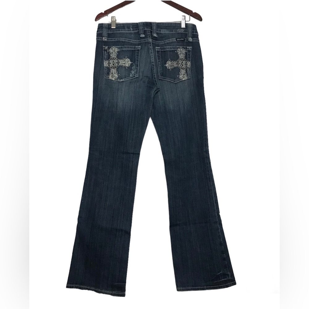 Miss Me Embroidered Cross Rhinestones Boot Cut Denim Jeans Womens Size 31